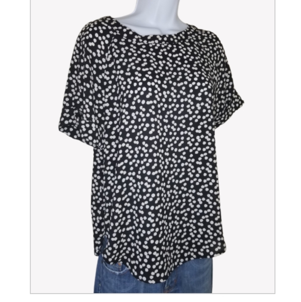 Banana Republic Polka Dot Raglan blouse, sz XS